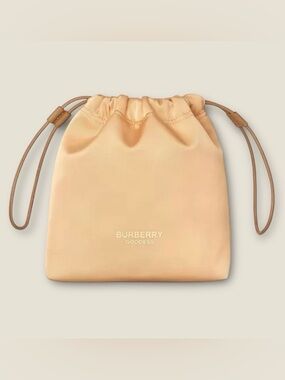 Gold-Brown Burberry Beauty (Satin-Lined) Cosmetic-Makeup Bucket Bag/Pouch